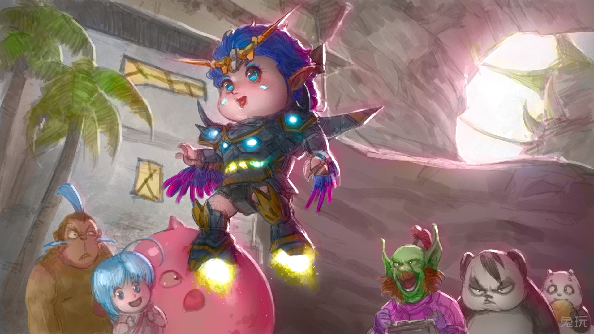 百式愚者:画《毛毛的单兵飞天魔像装!》_兔玩网魔兽世界