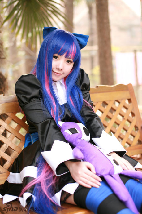 纱布蓝吊带袜天使-stocking常服_兔玩网