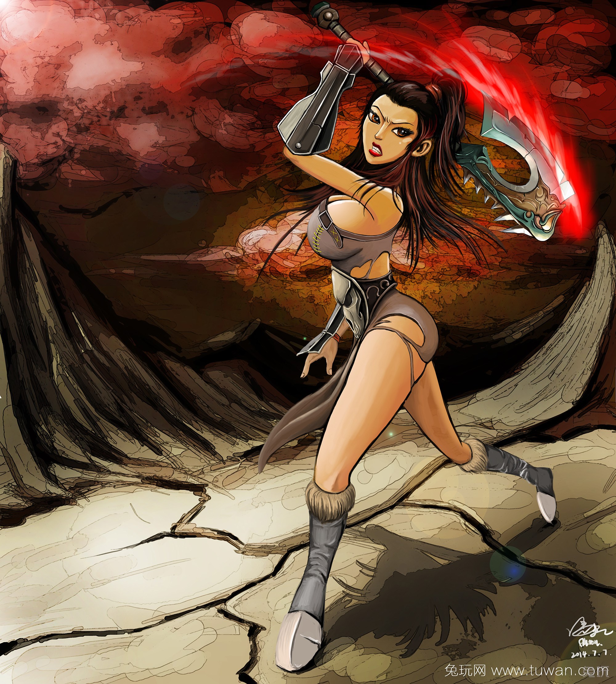 兔玩娘原创绘制:娘化版德拉诺七"胸"(6)